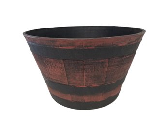 Large Round Plastic Barrel Planter Pot