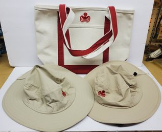 New Port Authority No Fly Zone Fishing Hats & White / Red Canvas Bag All With Red Octopus Logo