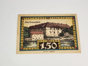 Antique.... 1921s Notgeld 150 Mark Bank Note  German For 'emergency Money' UNC Condition