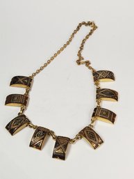 Vintage 1970s Toledo Work Gold Tone  Choker Necklace (spainish)