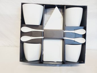 Unique Contemporary Set Of White Porcelain Tea Coffee Set