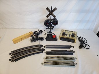 Lot Of HO Train Accessories - Bachmann Tracks, Switch, Light Signal & Wood Whistle