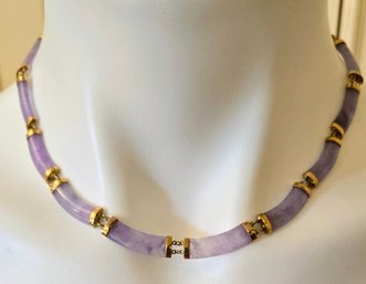 Lavender Jade Necklace With 14Kt Links/findings And Clasp. Great Match For Lavender Jade Ring!!