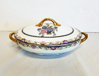 Vintage 1920s Oval Covered Phoenix China Vegetable Dish - Cecho Slovakia