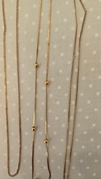 3 Piece - 14K Gold Chain Necklaces With Approx. 16' Length