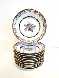 Vintage Set Of 12 Floral Phoenix China Compote & Dessert Bowls -  Cecho Slovakia