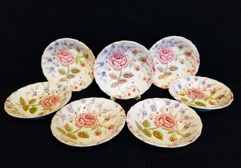 Set Of 8 Vintage Rose Chintz Compote Bowls By Johnson Brothers Made In England