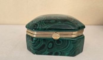 Gorgeous Gem Quality Malachite Hinged Jewelry/ring/trinket Box