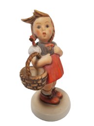 Vintage M.J. Hummel 'Girl Shopping With Basket' Porcelain Figurine #96 - Made In West Germany