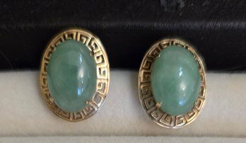 14kt. Gold And Jade Earrings