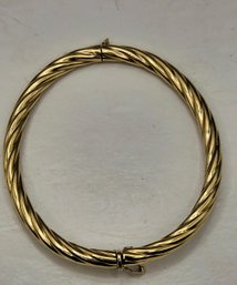 14K ARPAS Twisted Gold Hinged Bangle Bracelet