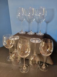 Kirkland Crystal Wine Glasses ( Red 11' ) And 3 White Wine Glasses.  - - - - - - - - - - - - - - Loc: S2