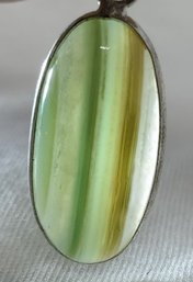 Sterling Silver Plated Saturn Chalcedony Pendant