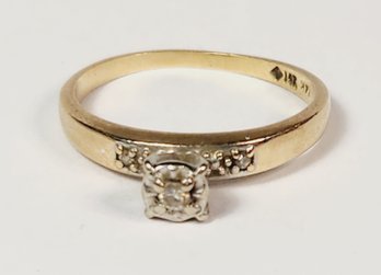 Vintage 14k Yellow Gold Diamond Classic Engagement  Ring