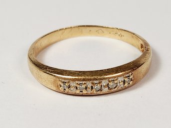 Vintage 14k Yellow Gold Classic Diamond Band