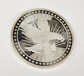 1 Oz .999 Fine PURE SILVER  PROOF SD Bullion  Silver Round With Eagle