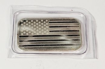 1 Oz .999 Fine PURE SILVER  PROOF Silver Bar -   American Flag