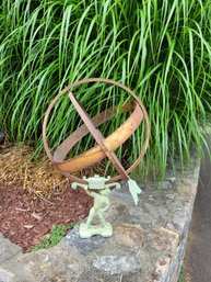 Copper And Steel Yard Art.  Maybe A Sundial - - - - - - - - - - - - - - - - - - - - - - - - - -- Loc: Patio