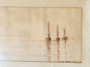 1942 Jopeth Atchison Watercolor 3 Sailboats