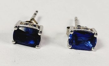 Sterling Silver Blue Stone  Earrings