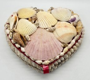 Incredible Vintage Seashell Heart Trinket Box