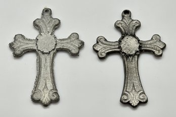 Pair Of Vintage Cross Pendants