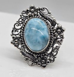 Bali, Larimar Ring In Sterling