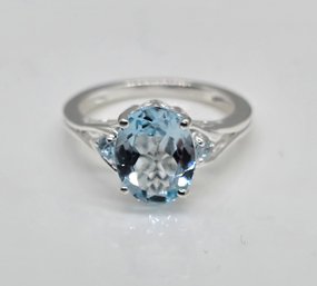 Sky Blue Topaz Ring In Sterling Silver