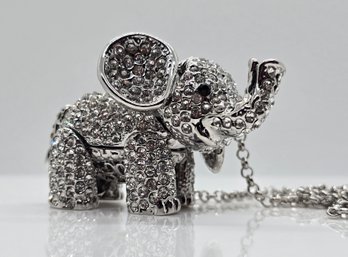 Austrian Crystal Movable Elephant Pendant Necklace