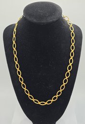 Yellow Gold Over Sterling Flat Fancy Link Chain Necklace