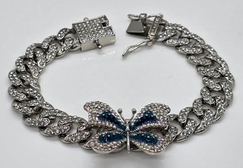 Austrian Crystal Enameled Butterfly Spinner Bracelet