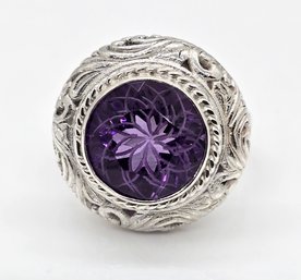 Bali, African Amethyst Ring In Sterling