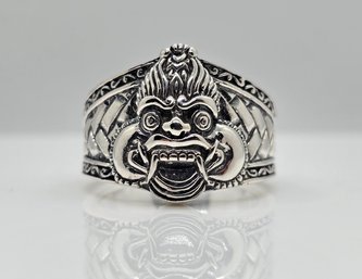 Heavy Bali Sterling Silver Barong Ring