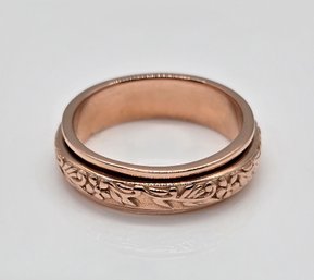 Size 6 Spinner Ring In Rose Gold Over Sterling