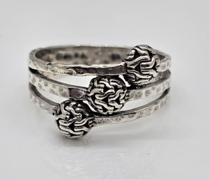 Sterling Silver Chainlink Hammered Ring