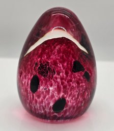 Vintage Egg Shaped Glass Paperweight