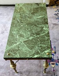 Vintage/ Antique? French Green Marble And Brass Cocktail Table In Very Good Condition