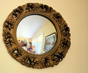 Antique Gilded Mirror In Very Nice Condition With Beveled Glass And Scroll Design