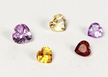 TCW:  3 Carat ----- Multiple Small Gemstones HEART CUT   Amethyst,  Citrine, Ruby  Loose Gemstones