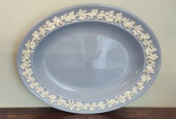 Wedgwood Queen's Ware Embossed Cream On Lavender Serving Platter 1970s Era