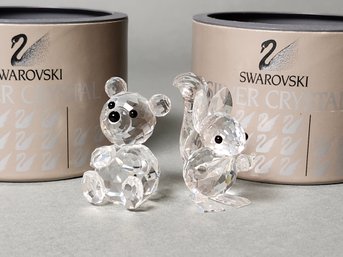 Swarovski Crystal Bear & Squirrel With Original Boxes