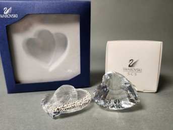 Swarovski Crystal Loving Hearts With Original Box