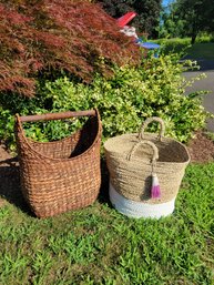 Wicker Basket Pair.  In Great Shape. - - - - - - - - - - - - - - - - - - - - - - - - - - - - - - Loc: Table1