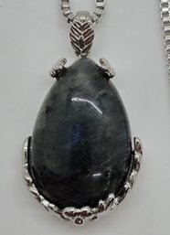 Labradorite Pendant Necklace In Stainless