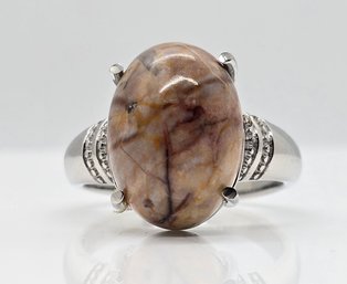 Jasper Ring In Stainless Steel