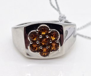 Swarovski Crystal Mens Ring In Stainless