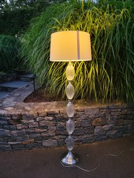 Floor Lamp With Glass Orb Base.