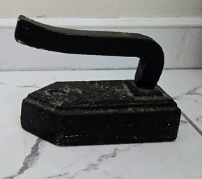 Early Antique Cast Iron SAD Iron With Marks - Alternate Idea For A Doorstop!