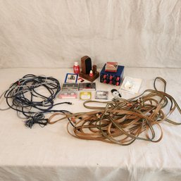 Lot Of Large Wires, Cassettes, Disc Cleaning Kit, And More