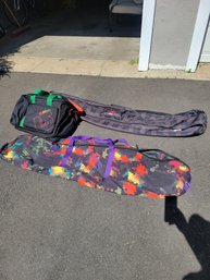 Burton Snowboard Bag / Ski Bag / Boot Bag.  Another Ski Bag.  All Three Pieces. - - - - - - - Loc: Fur Room